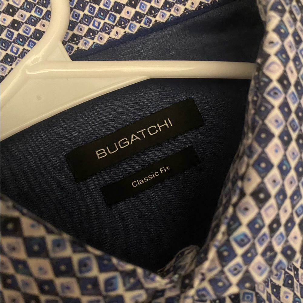 Bugatchti Button Down Shirt | XXL | Classic Fit | Blue & White | Worn Once